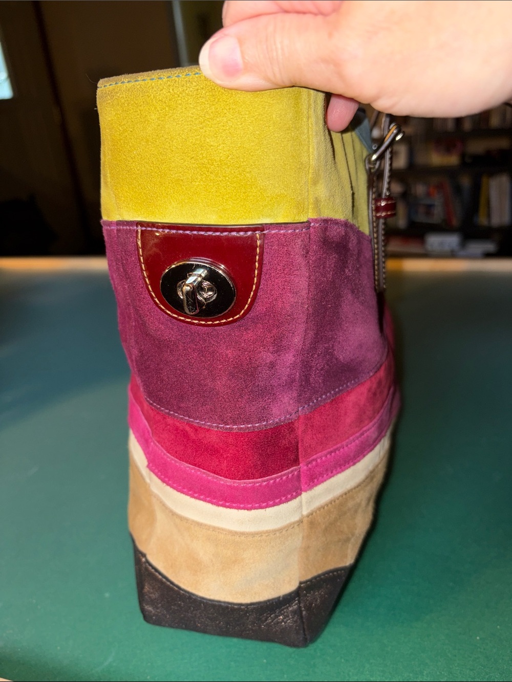 Coach Limited Edition Suede Large Wave Multicolor Gallery Tote. Great Condition - Picture 12 of 14